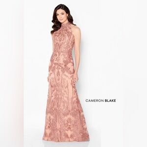 Cameron Blake - 220645 High Halter Embroidered Mother of the Bride Dress